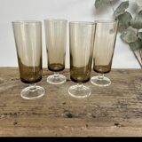 4 LUMINARC smoked glass flutes