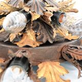 Italian mid-century florentine flush mount lamp in bi-color, 1950s
