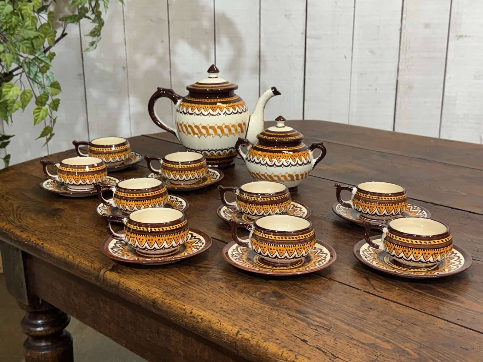 Quimper earthenware service from the 1930s-40s.