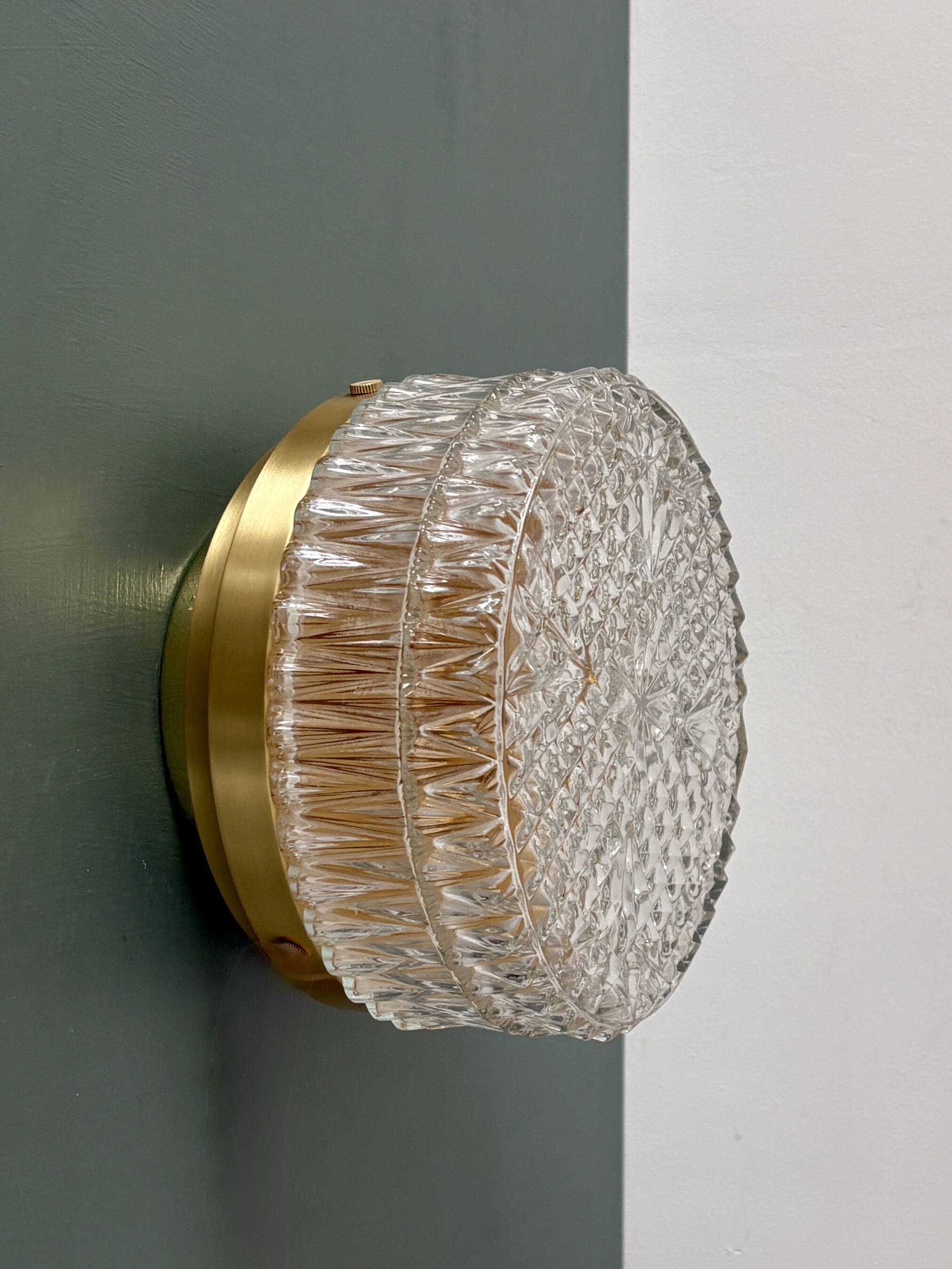 Vintage moulded glass wall or ceiling light globe