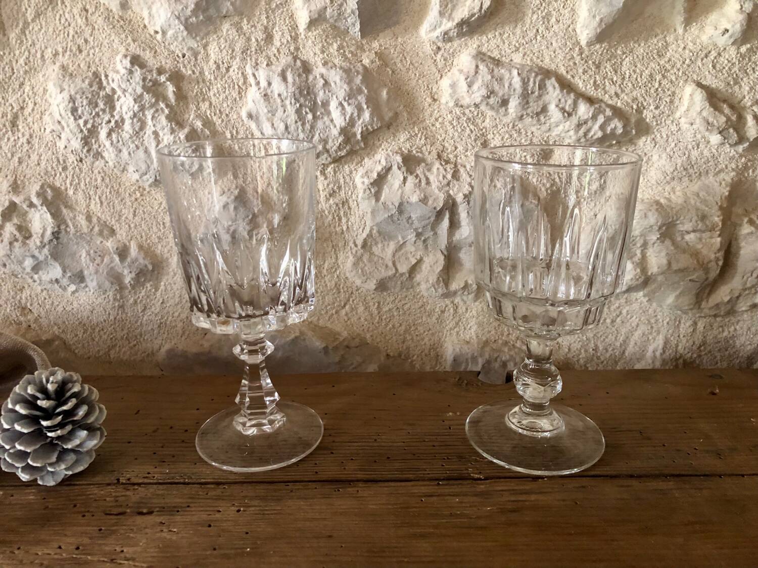 Antique stemmed crystal glasses