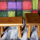 Pair of vintage oak footrests
