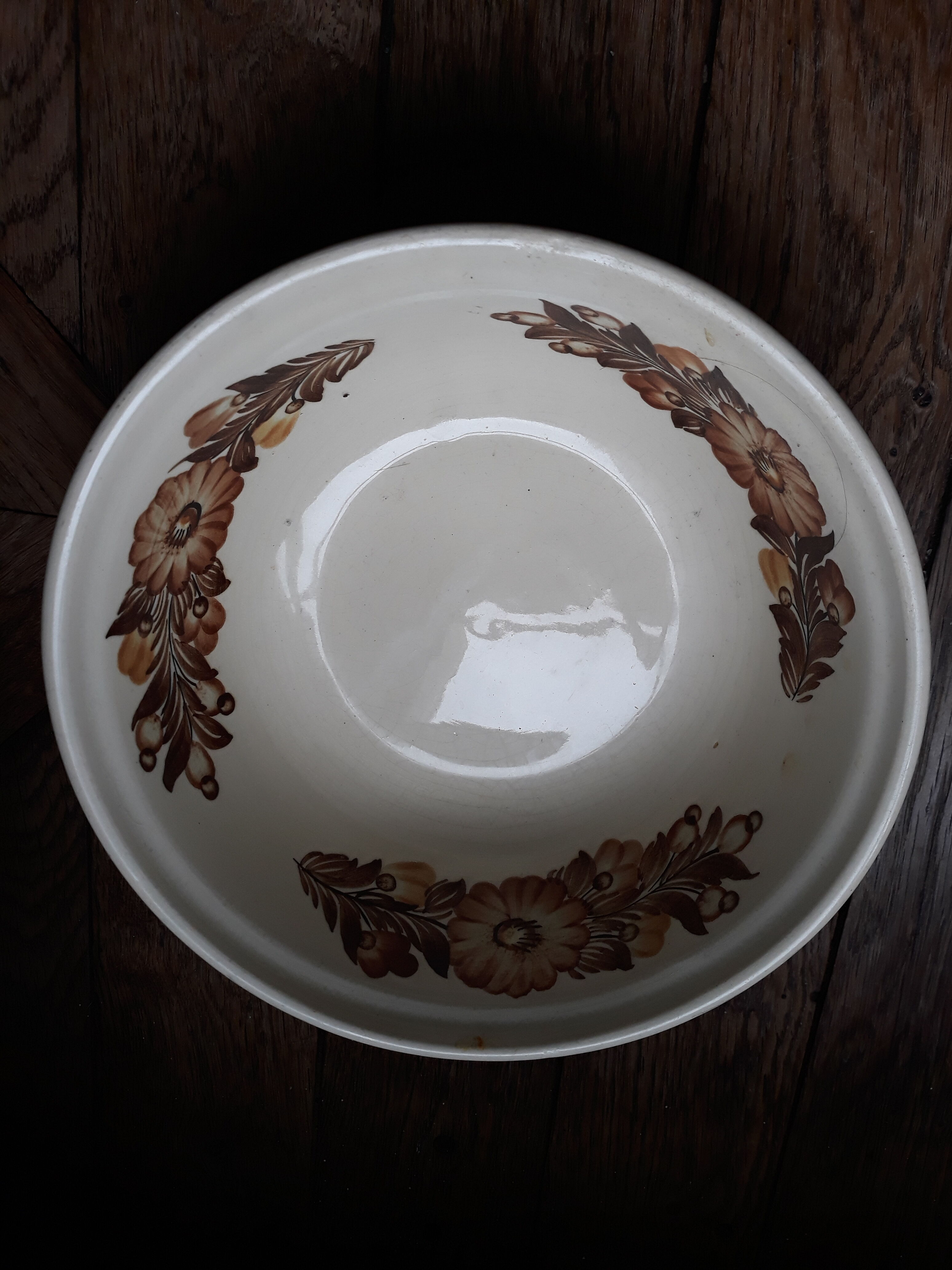 Vintage earthenware salad bowl