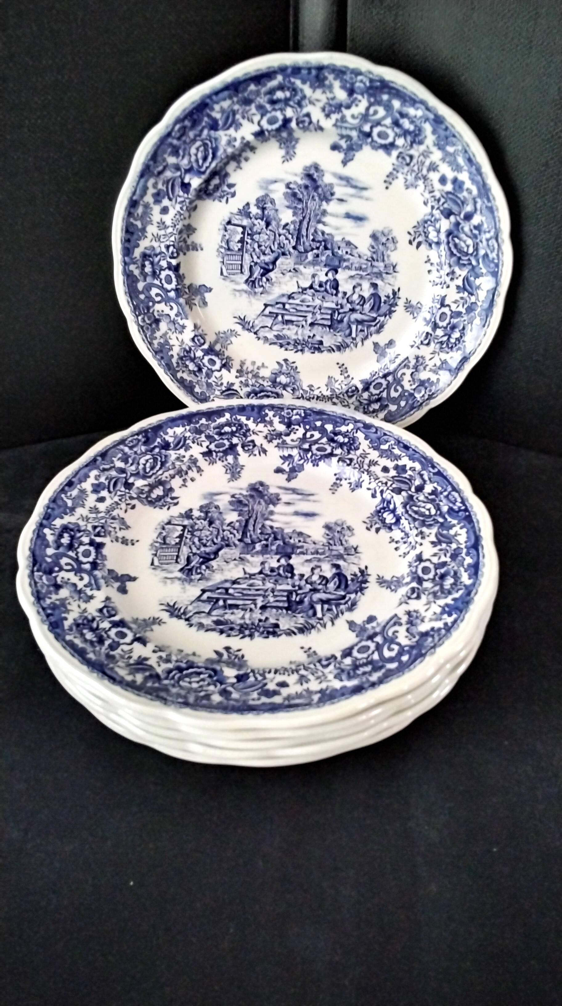 6 Lunéville Tradition Special Grand Feu dinner plates