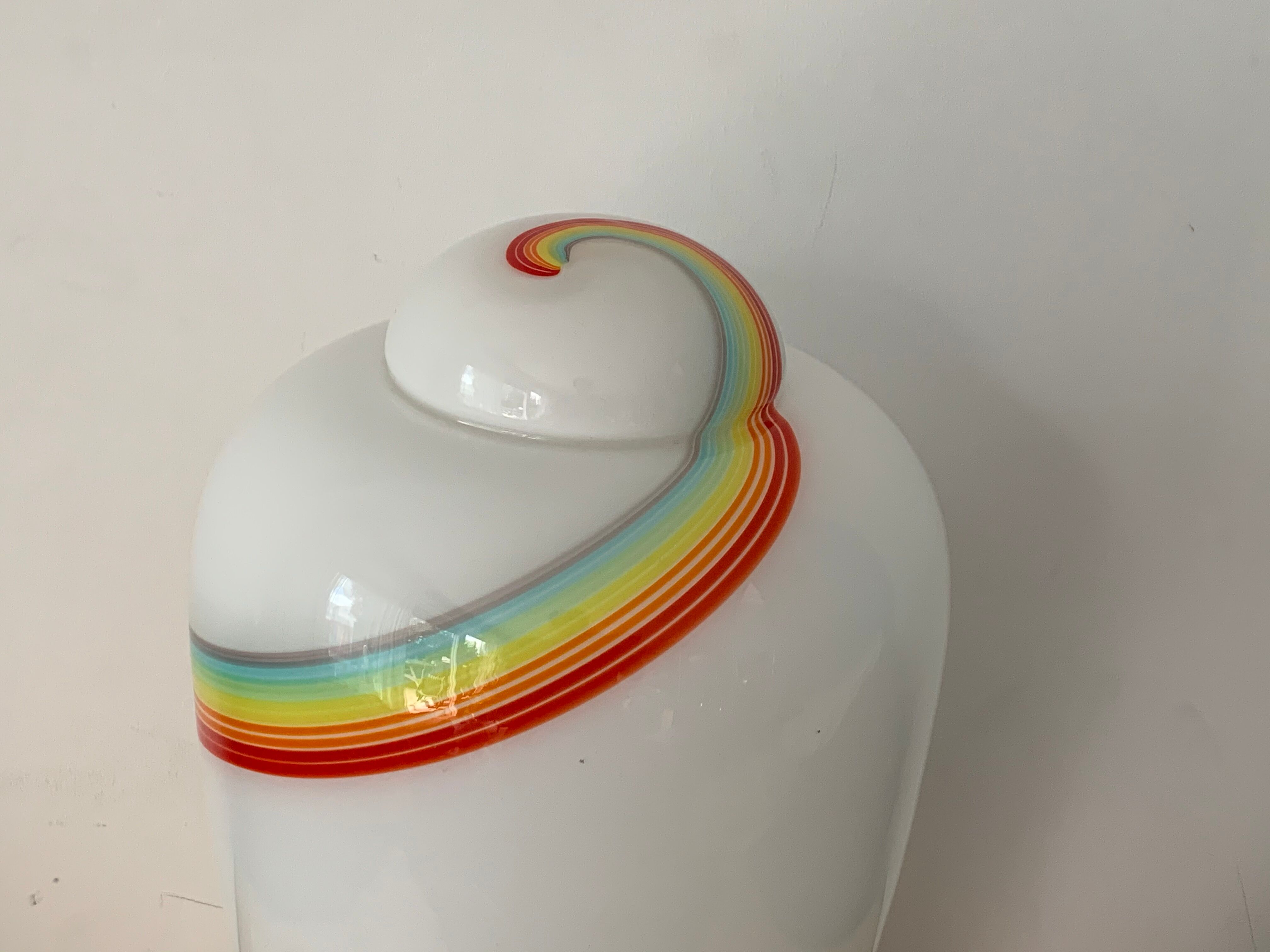 Lampe en verre Vetri Murano rainbow arc en ciel 1970