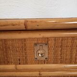 Pair of wicker and bamboo desks, Dal Vera, vintage
