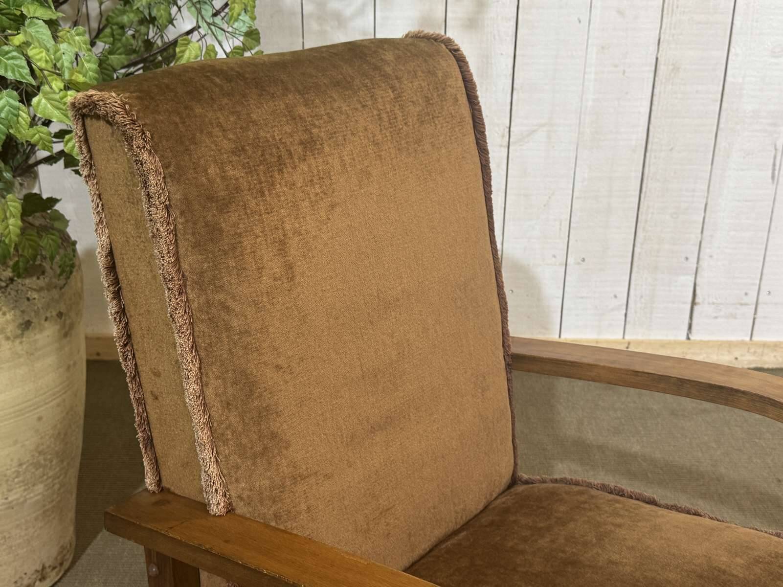 1930s English bridge chair in beech.
