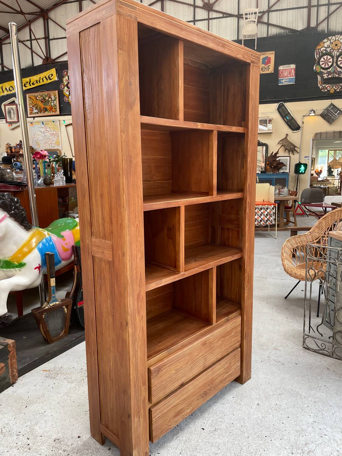 Large teak bookcase