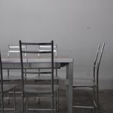 Bagutta Table and Aluminum Chairs by Opera Design for Ycami, 1980s, Set of 13