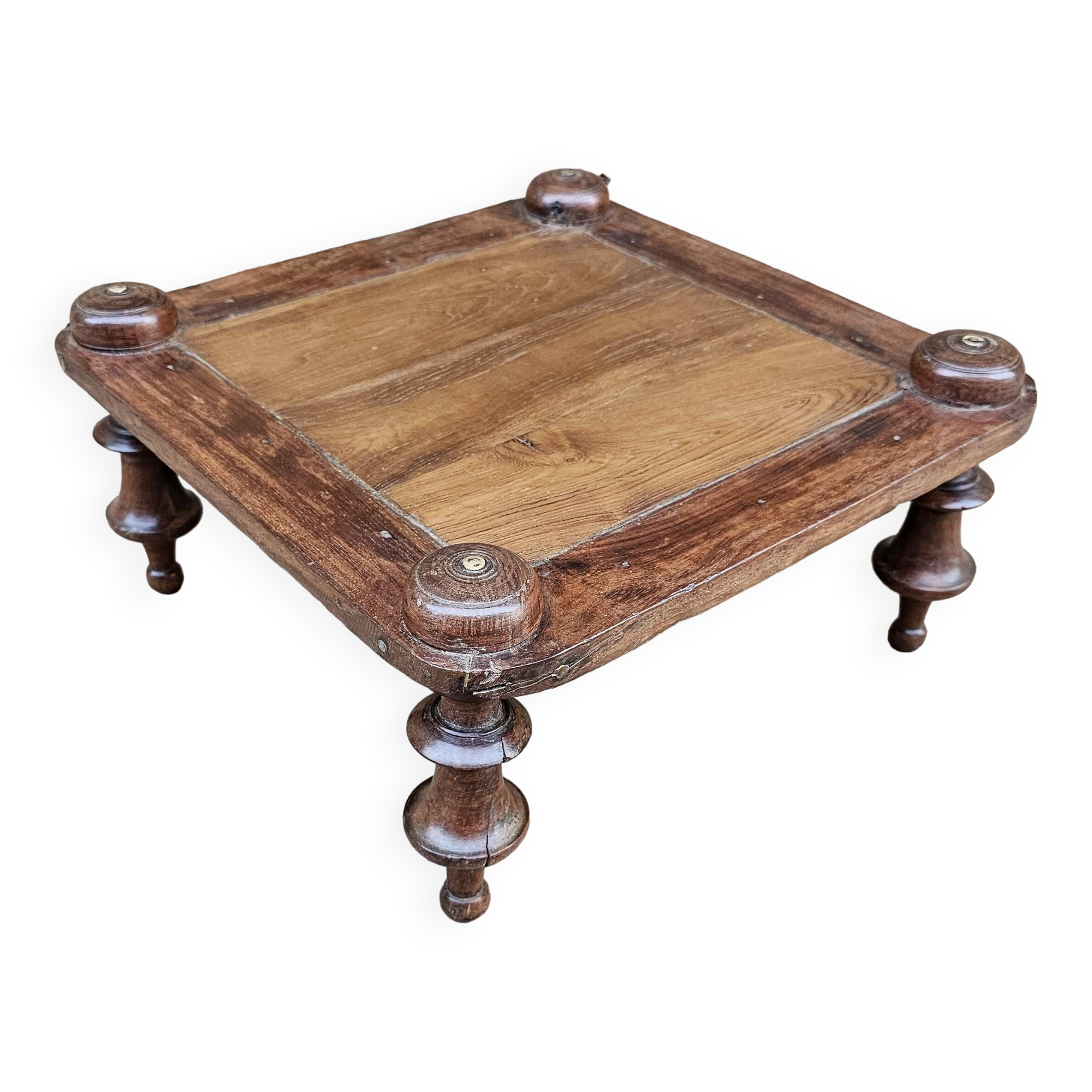 Ancienne table à thé art déco en teck birman