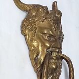 Satyr Head Knocker in Gilt Bronze