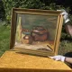 Rustic Kitchen Copper Pot Oil Painting - 1962