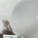Plafonnier ou applique globe en verre opaline blanc 20 cm rosace chrome