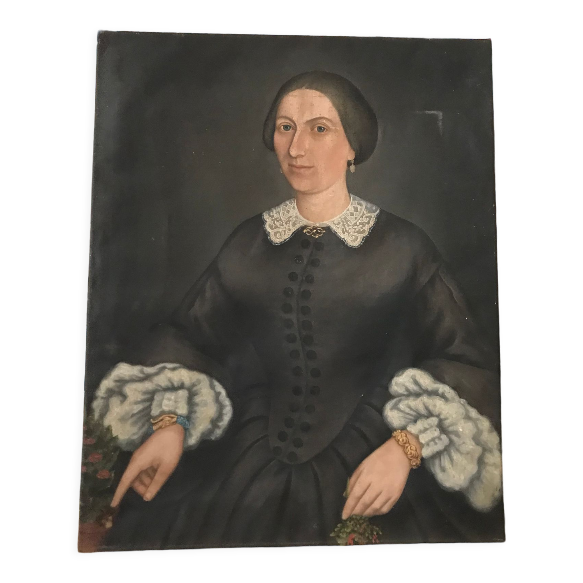 Portrait of a woman oil on canvas 19th