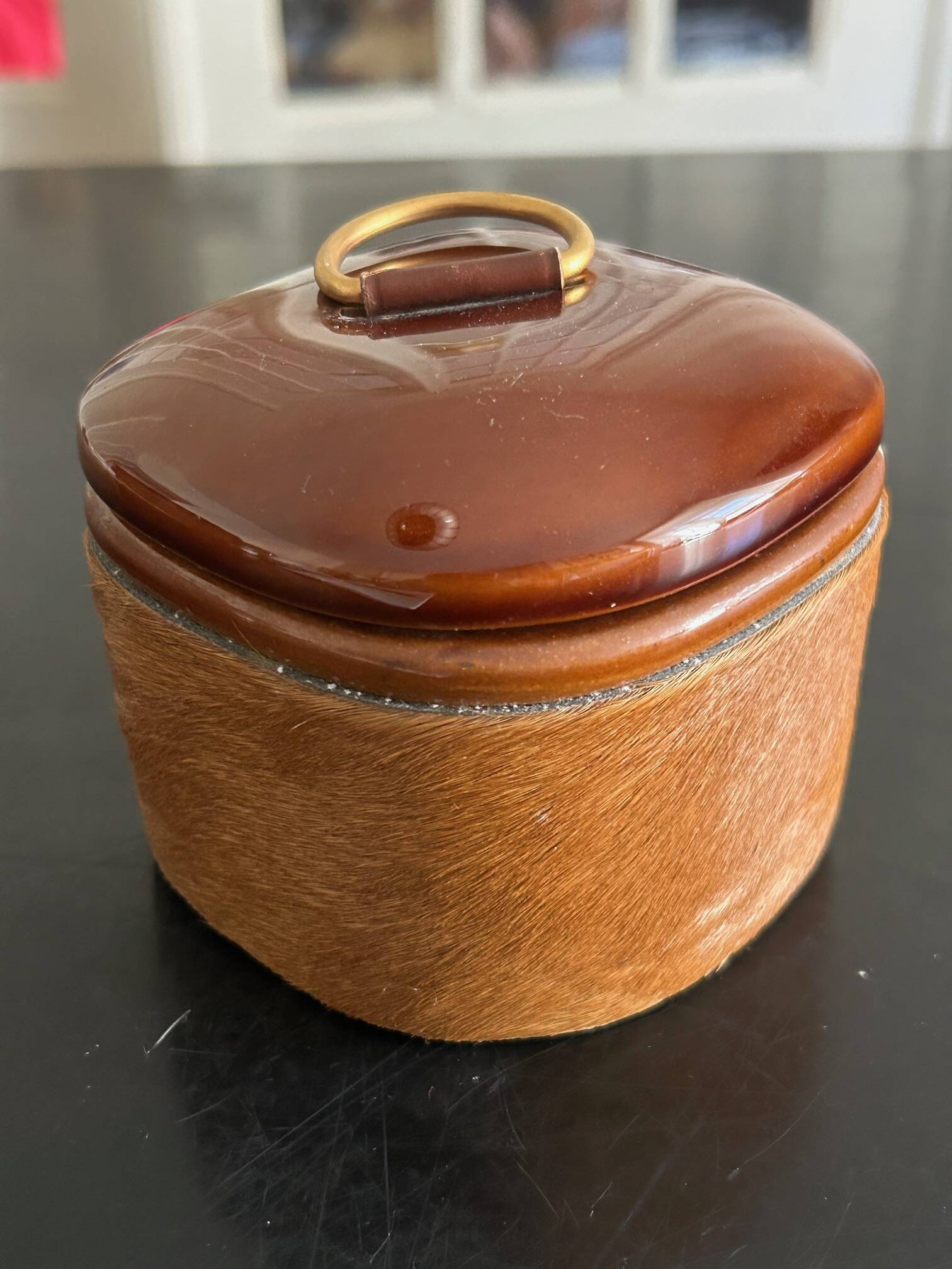 Longchamp leather and ceramic box