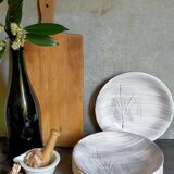 Six assiettes céramique Niderviller service "Chatons" années 50.