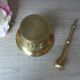 Mortar and Pestle in Solid Bronze – Face Decoration – Antique Style