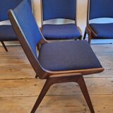 Set of 4 solid teak dining chairs, Denmark 1960s