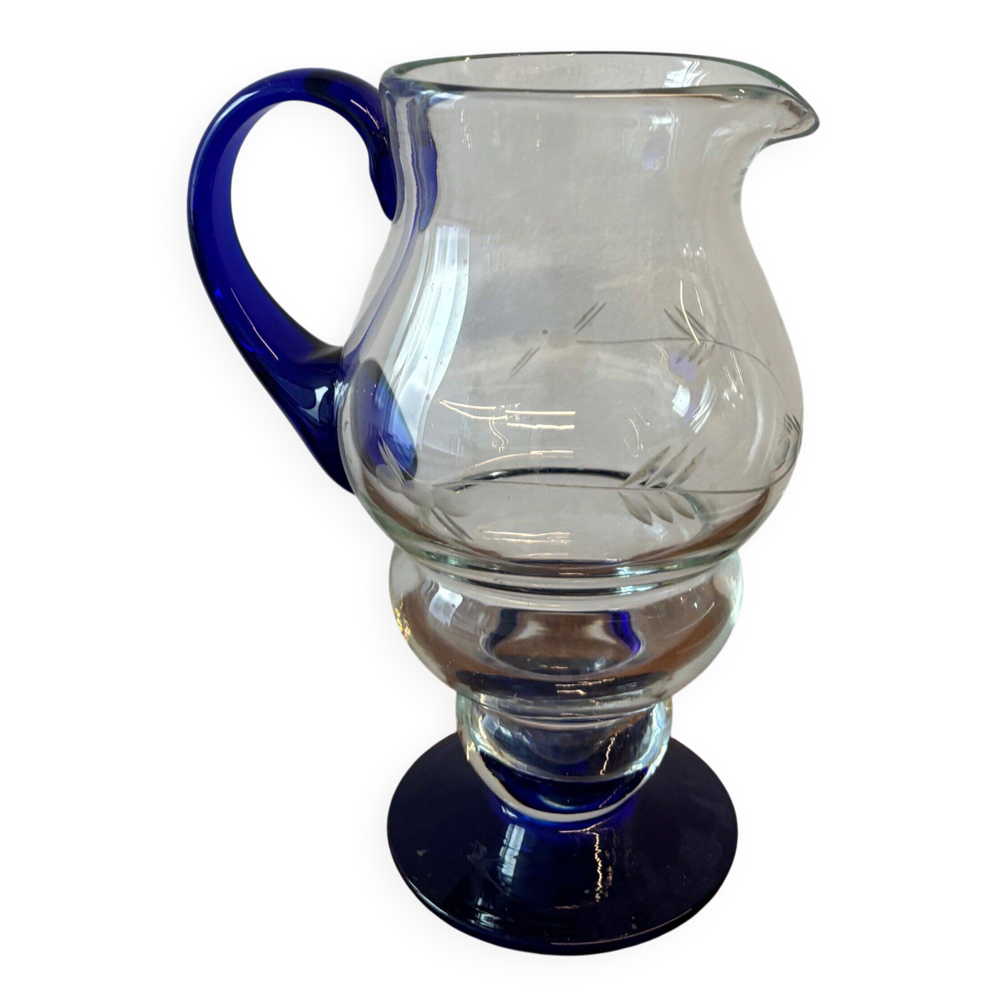 Blue glass carafe