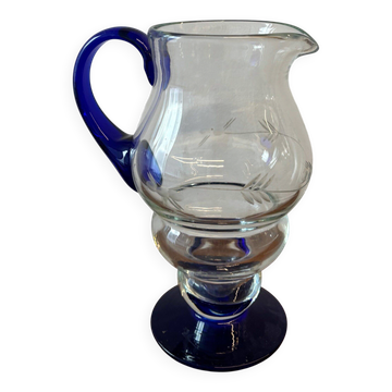 Blue glass carafe
