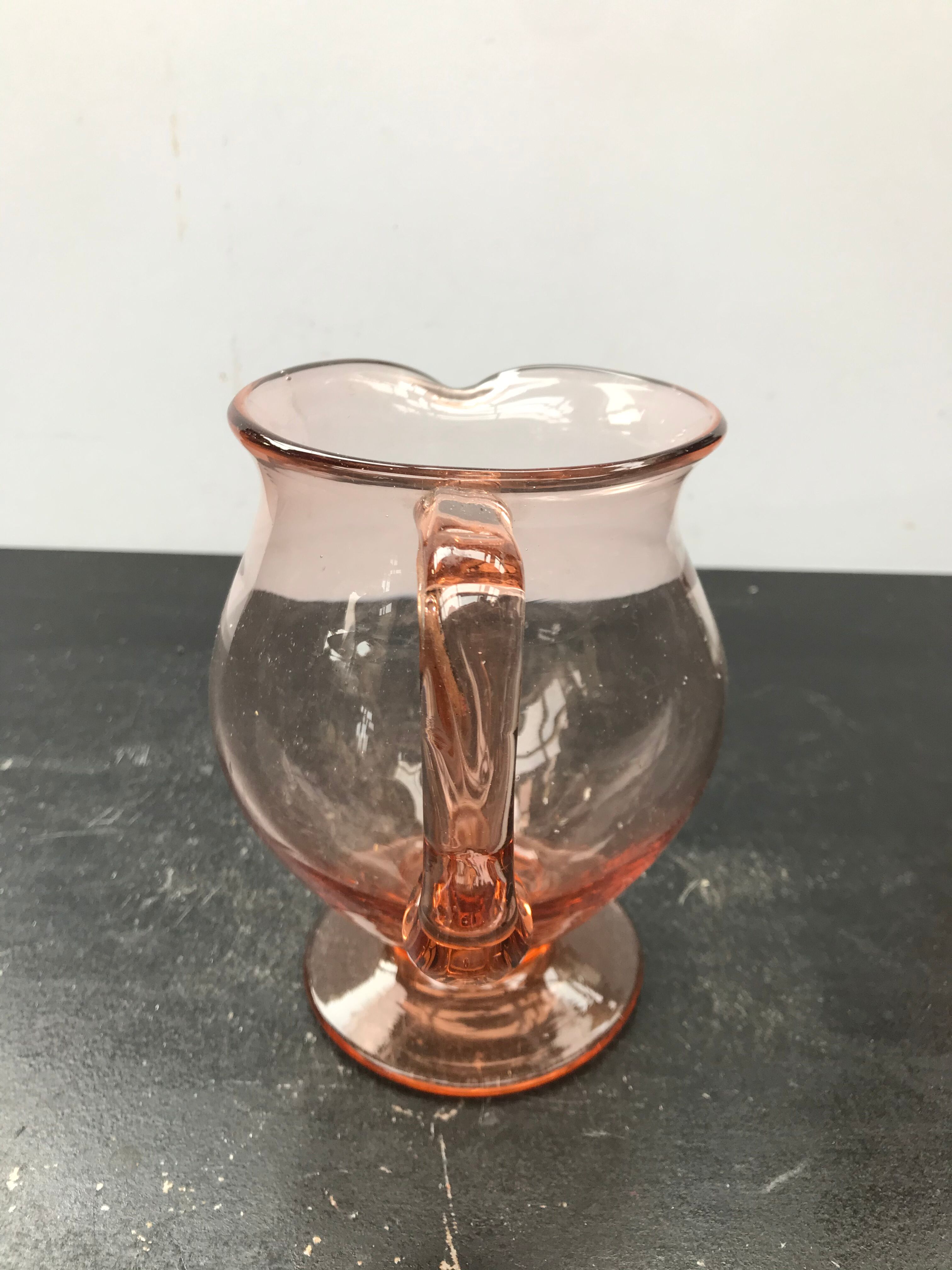 Former pitcher carafe glass bullé rose vintage kitchen