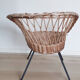 Adult rattan armchair metal feet