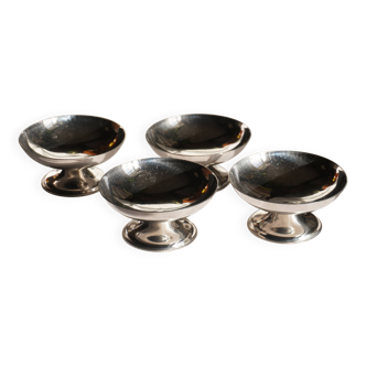 Set of 4 stainless steel ice cream cups, made in France