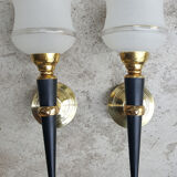 Pair of 60s vintage brass sconces