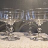 7 crystal champagne coupes from Baccarat - engraved with fillets