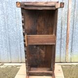 Old coffee table from the Guérandais region in solid oak with 2 front drawers