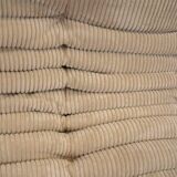 Togo chaise lounge in white corduroy fabric attributed to Michel Ducaroy for Ligne Roset, 1974