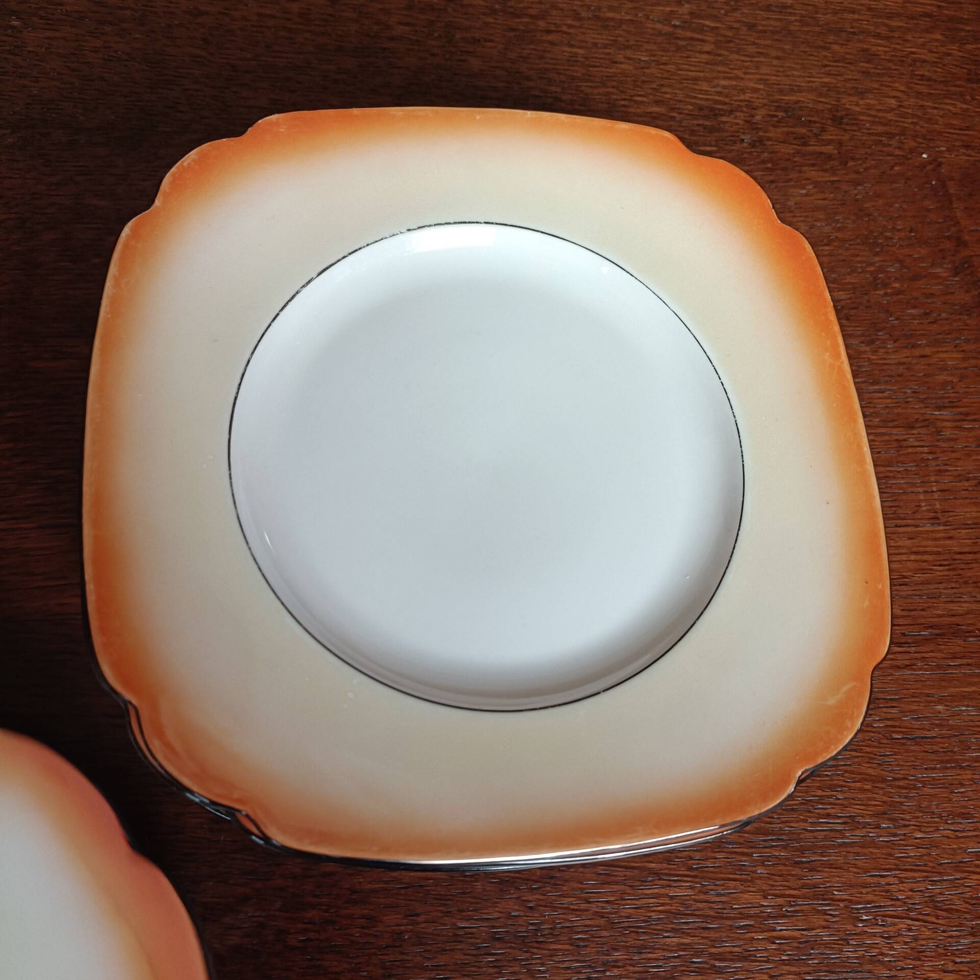 Orange porcelain dessert plates