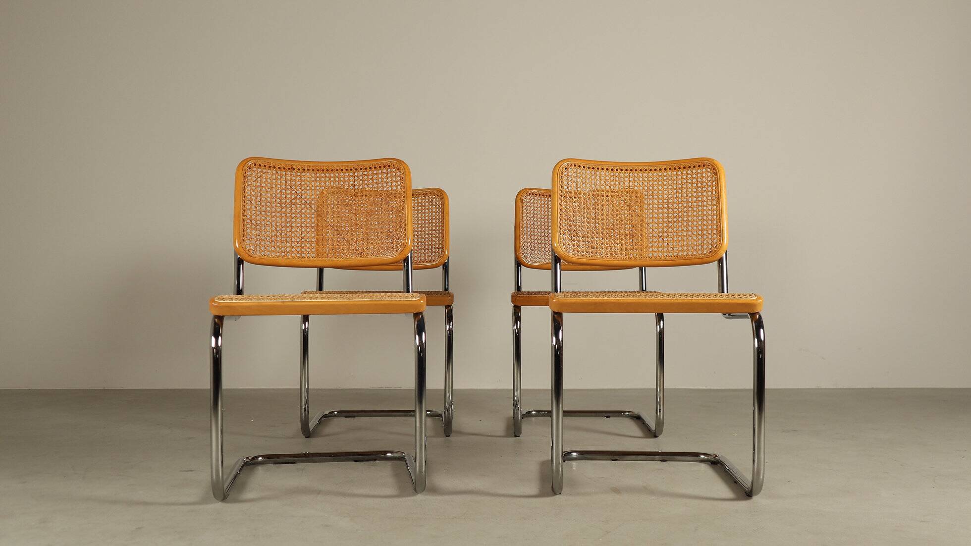 Set of four Thonet S32 chairs by Marcel Breuer, 1983