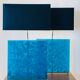 Turquoise fractal resin table lamps, 1980s