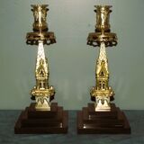 Rare pair of 19th century bronze candlesticks