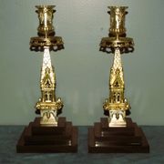 Rare pair of 19th century bronze candlesticks