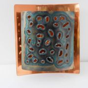 Vintage Brutalist copper wall sconce from Boréns, 1960s