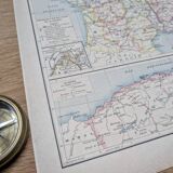 Military map of France, original printed in 1896.