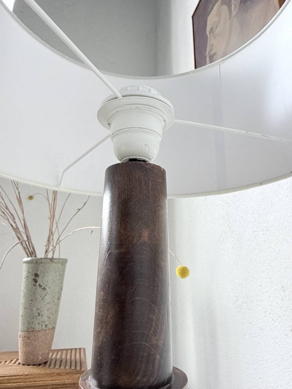 1940s Art Deco oak desk lamp