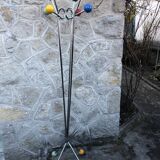 Coat rack in chromed metal and colored balls 1950-1970