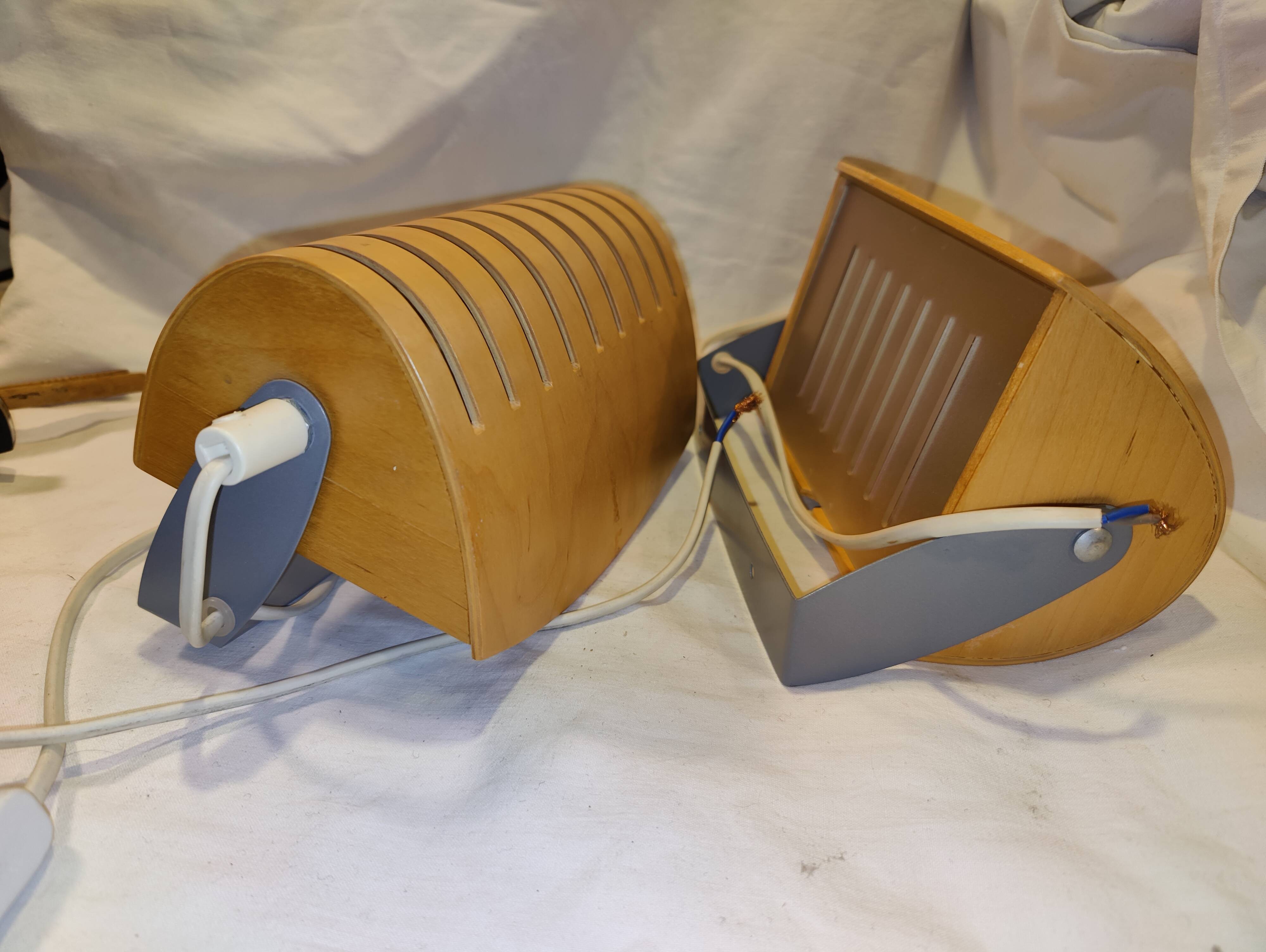 Ikea Strimma wooden wall lights, 1980s, Scandinavian design.