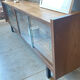 Mini vintage sideboard in vintage wood (removable windows)