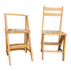 2 chaises échelles de bibliothèque des années 1950
