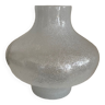 Imposant vase en verre Murano pulegoso blanc gris opaque