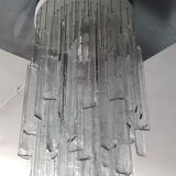 Mazzega, xl vintage clear murano glass elements chandelier from 70s