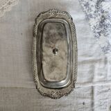 Vintage silver-plated metal butter dish in rococo style - Glass compartment - Coutea