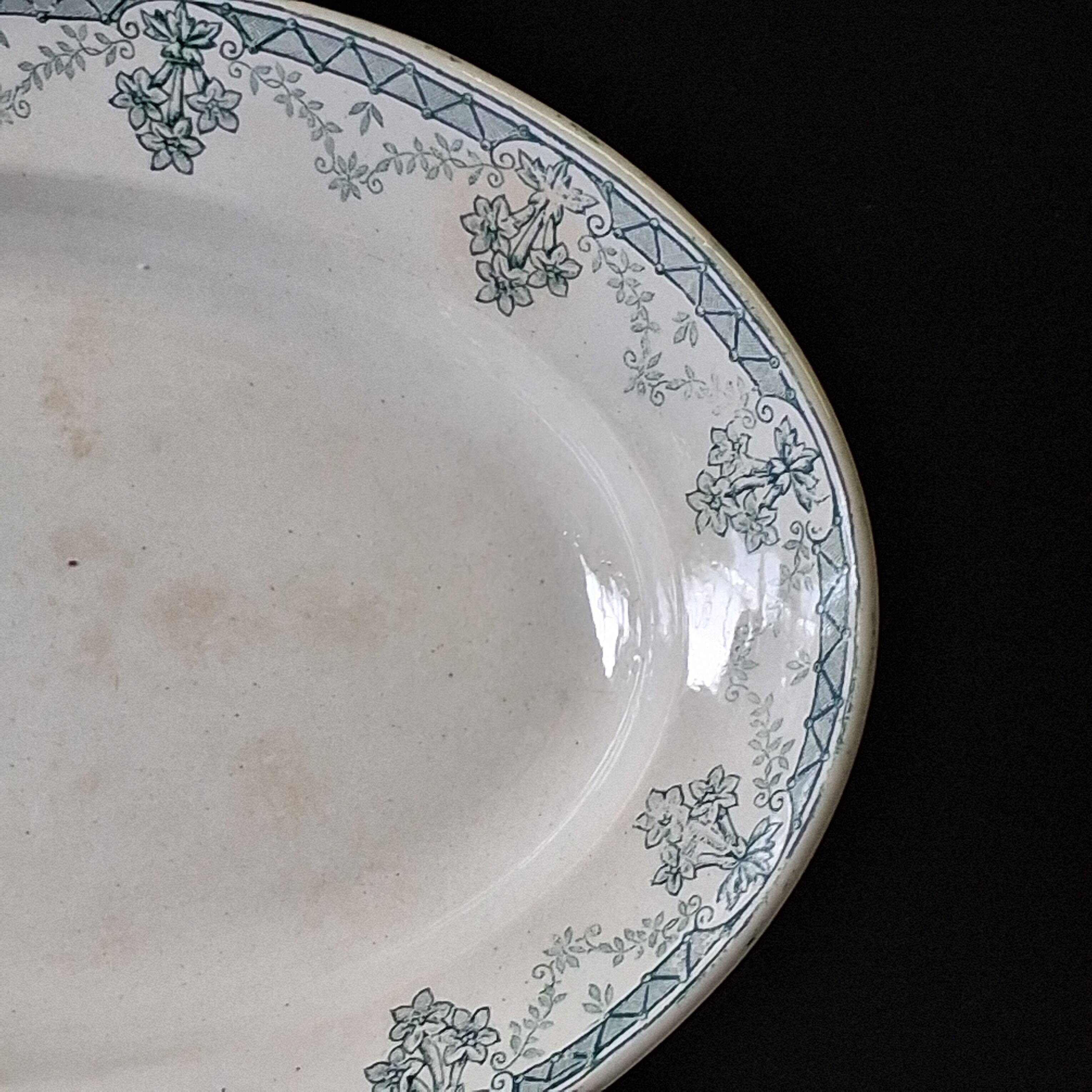 Old ironstone plate from St Amand, model "Cahors", in good condition.