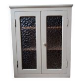 Wooden toilet cabinet with shaped glass doors