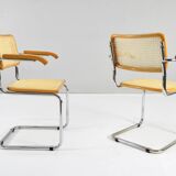Set of Two Mid-Century Modern Marcel Breuer B64 Blonde Cesca Chairs, Italy, 70s