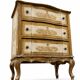 Commode Arbalète 3 tiroirs bois doré style Renaissance Italienne
